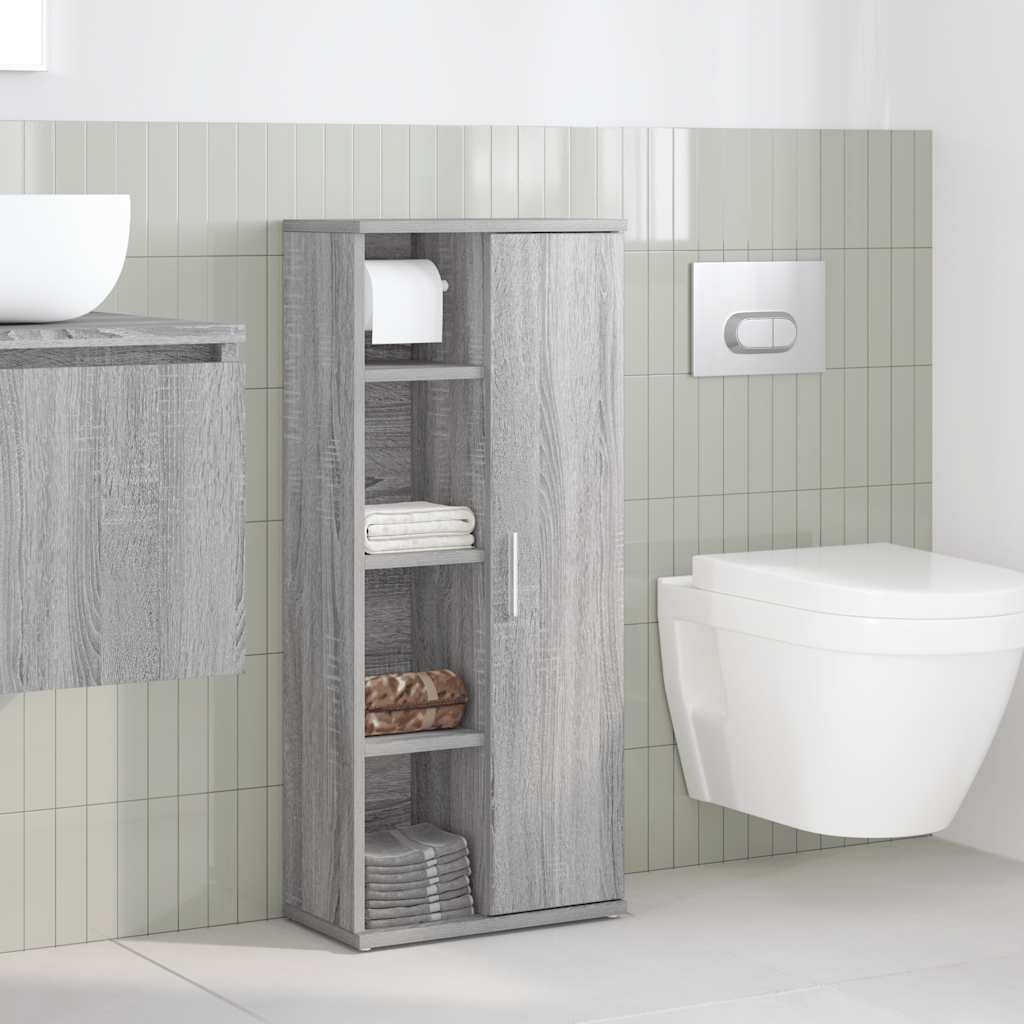 Mobile da Bagno con Portarotolo Grigio Sonoma 39x22x90 cm | homemem39