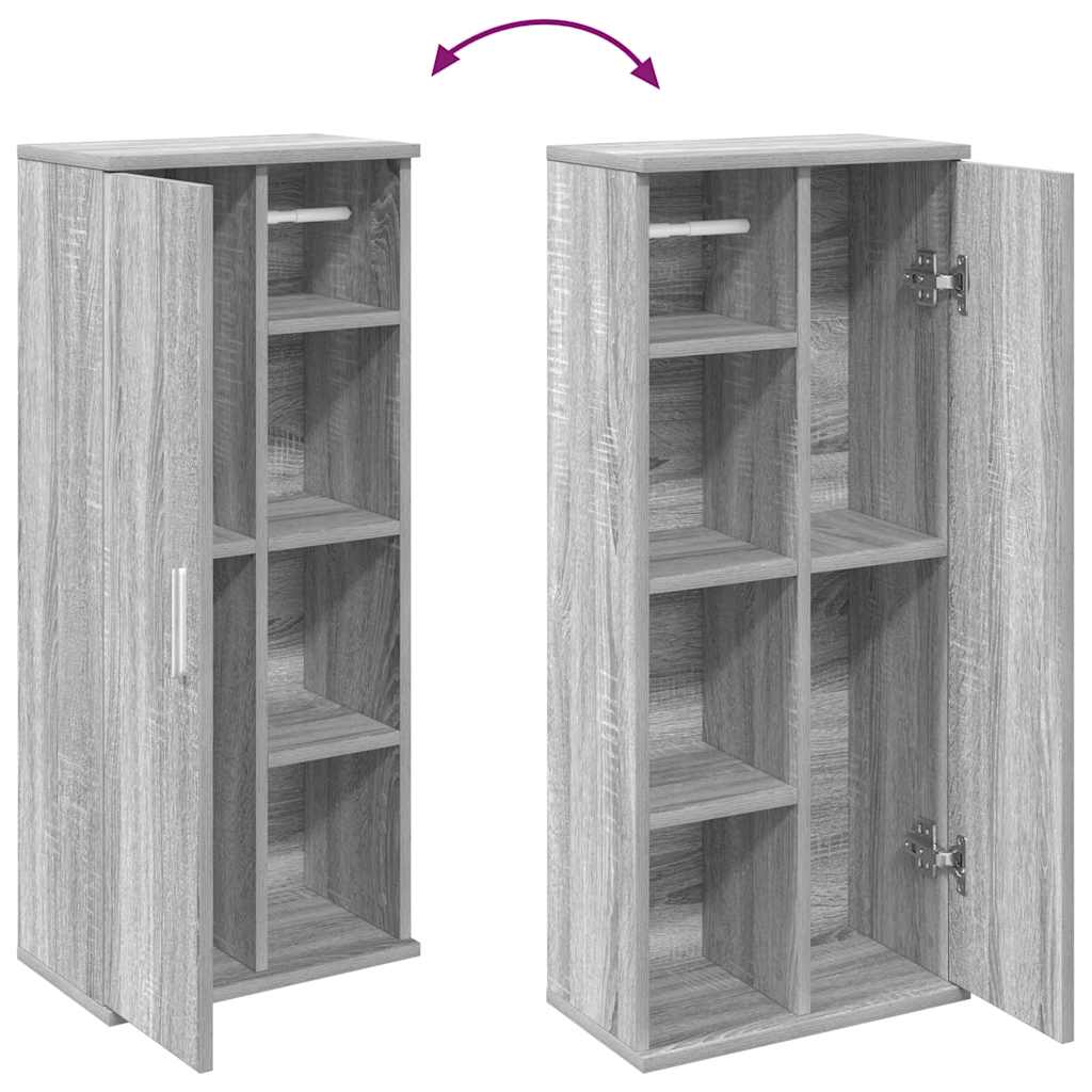 Mobile da Bagno con Portarotolo Grigio Sonoma 39x22x90 cm | homemem39