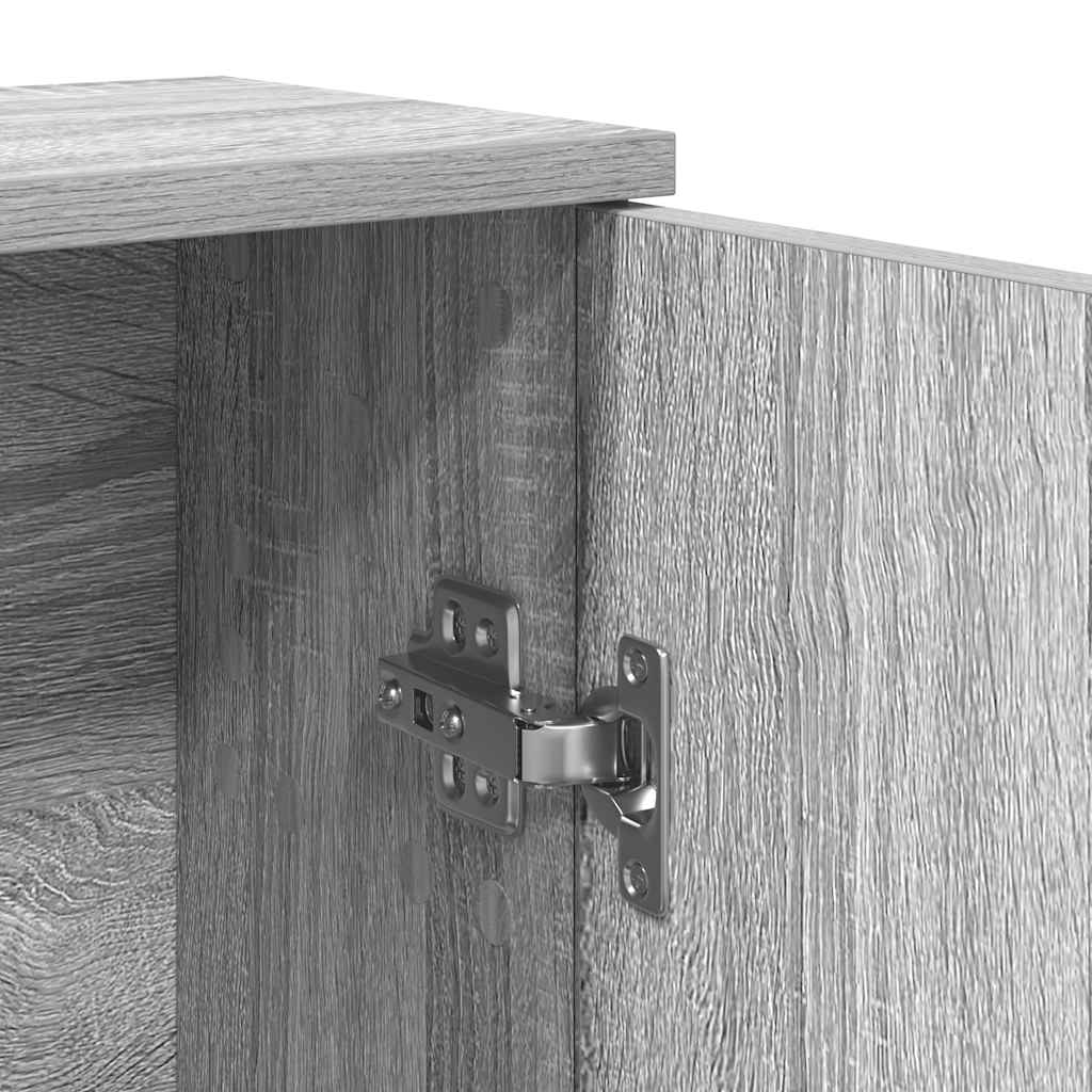 Mobile da Bagno con Portarotolo Grigio Sonoma 39x22x90 cm | homemem39
