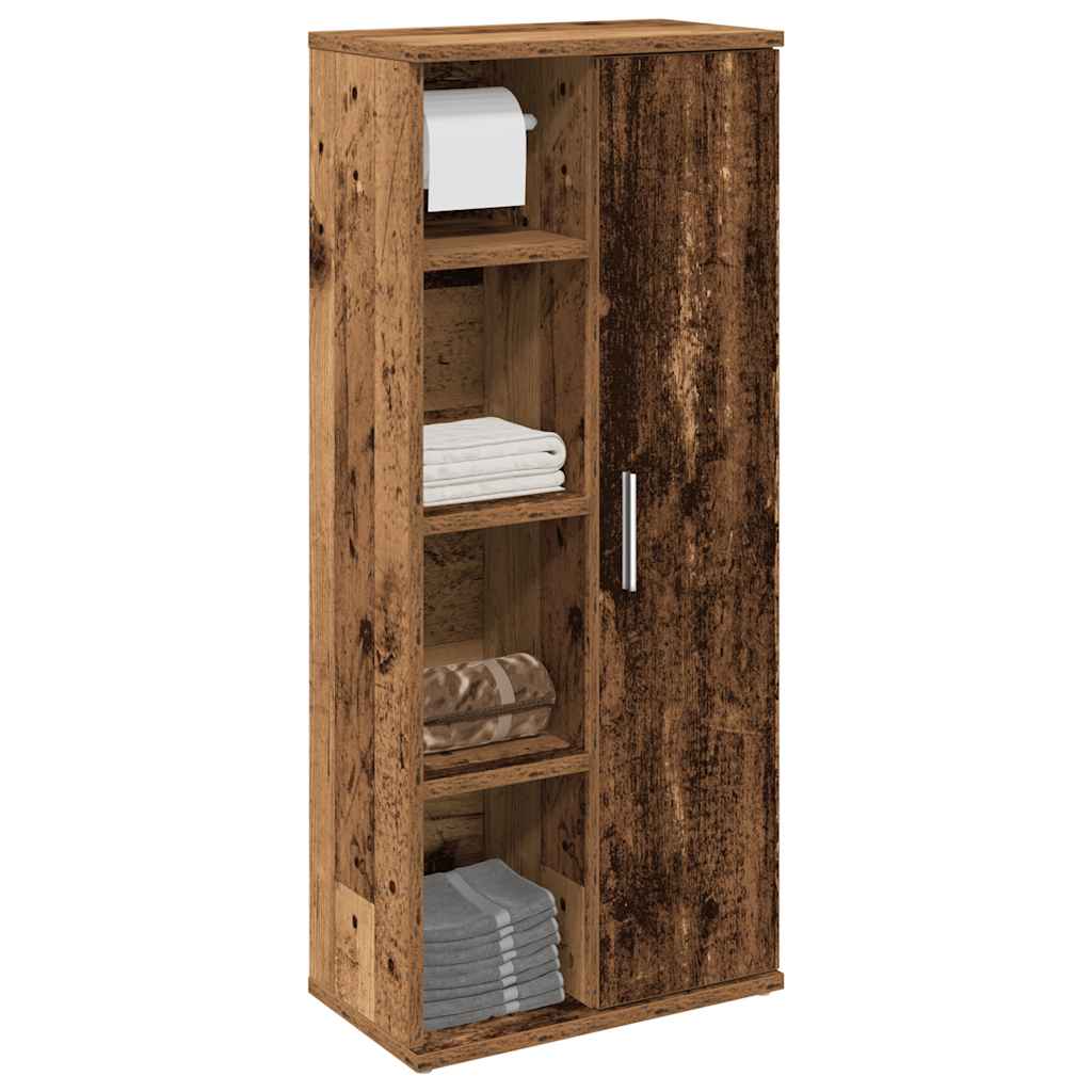 Mobile da Bagno con Portarotolo Legno Antico 39x22x90 cm | homemem39