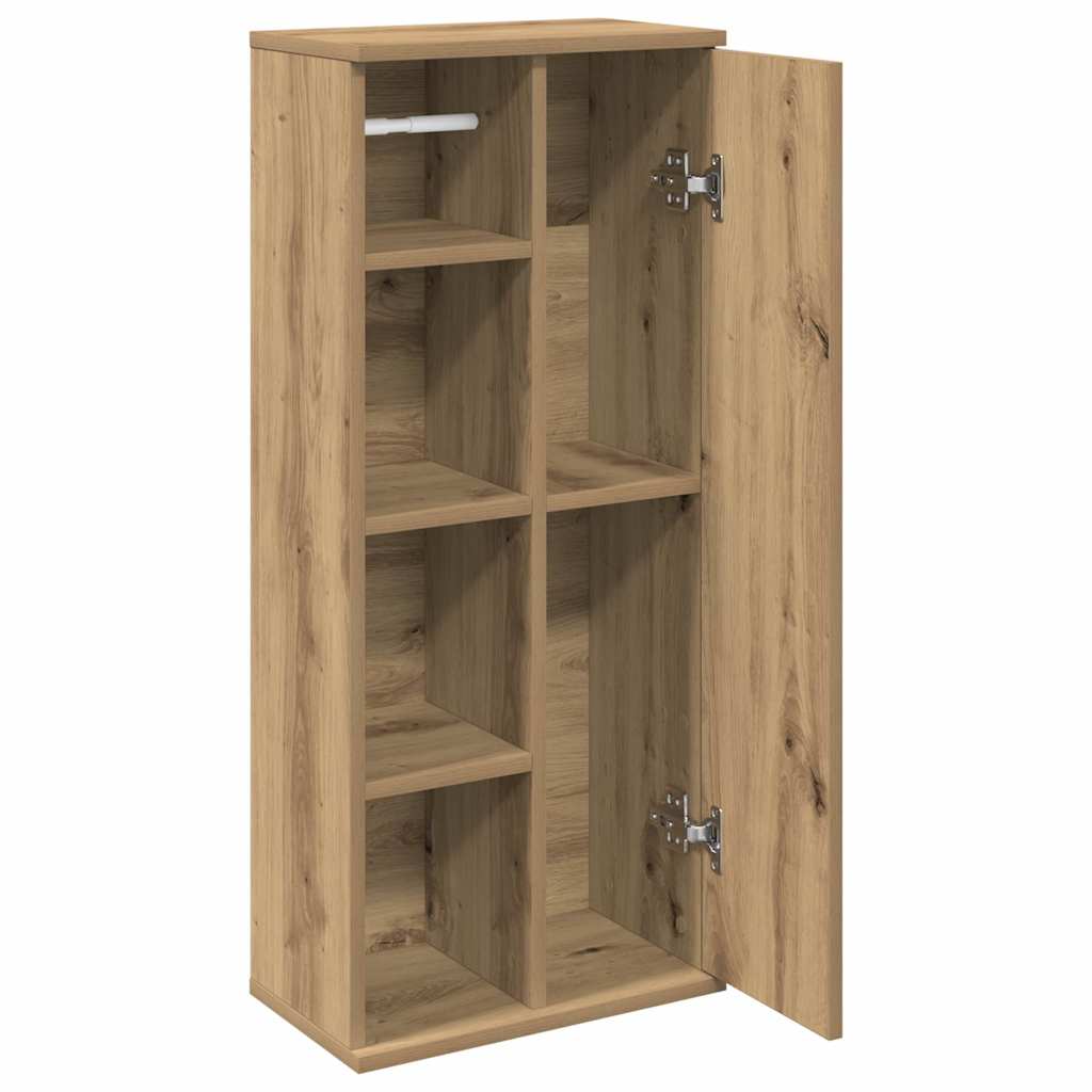 Mobile da Bagno con Portarotolo Rovere Artigianale 39x22x90 cm | homemem39