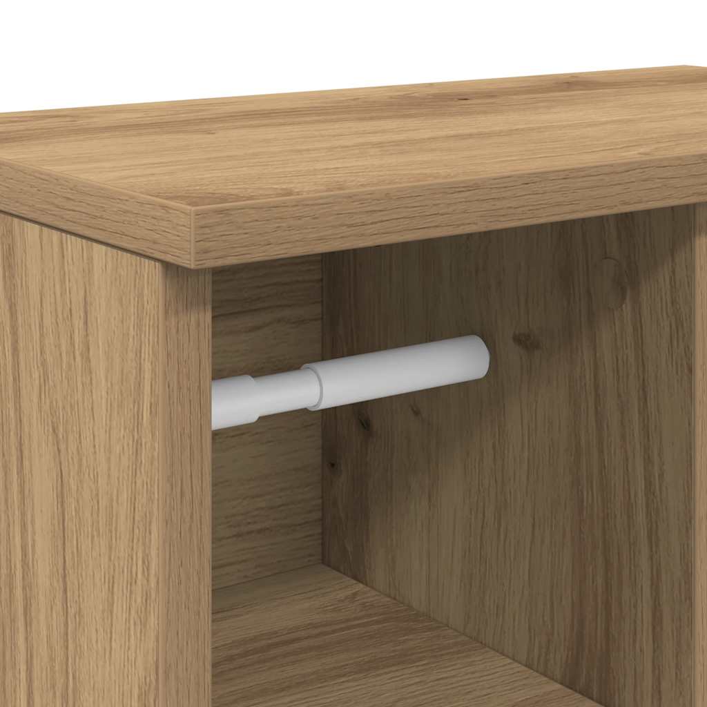 Mobile da Bagno con Portarotolo Rovere Artigianale 39x22x90 cm | homemem39