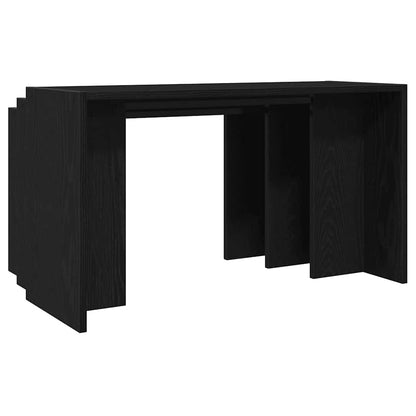 Tavolini Impilabili 3 pz Neri in Legno Multistrato | homemem39