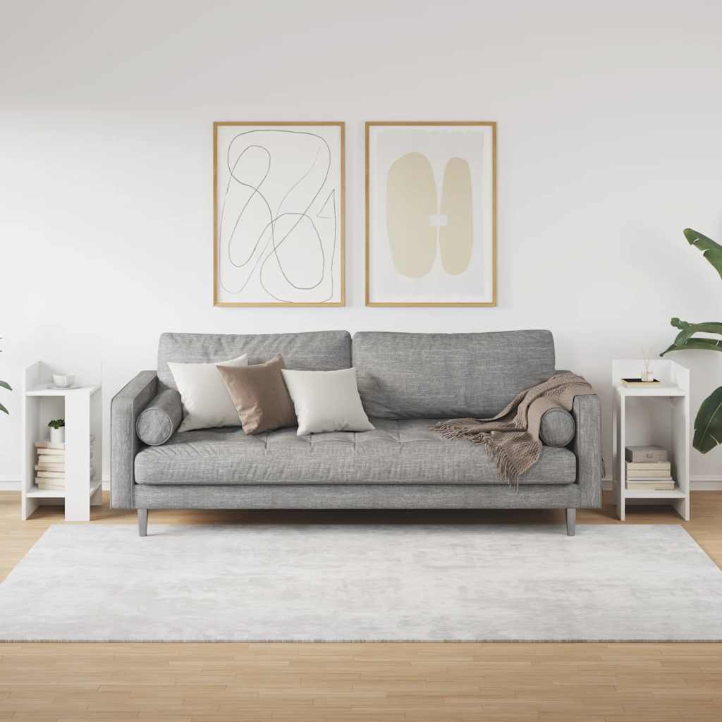 Tavolini Laterali 2pz con Ripiano Bianco 25,5x27x60 cm | homemem39