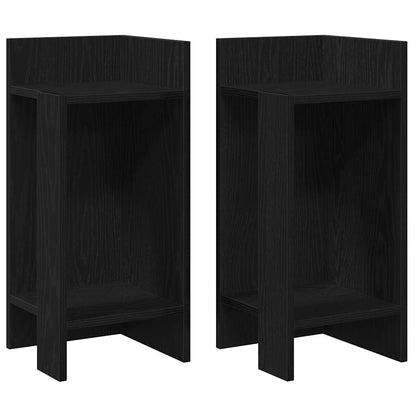 Tavolini Laterali 2pz con Ripiano Nero 25,5x27x60 cm | homemem39