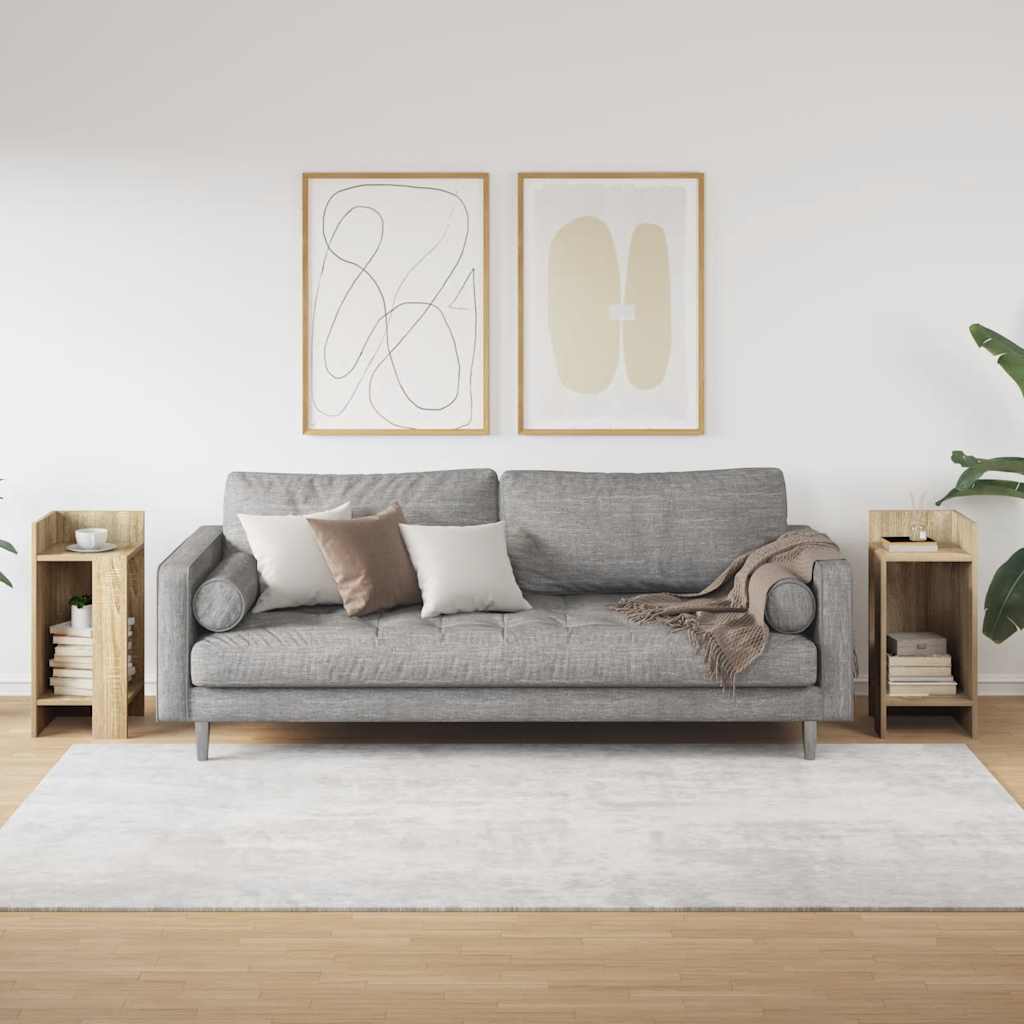 Tavolini Laterali 2pz con Ripiano Rovere Sonoma 25,5x27x60 cm