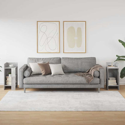 Tavolini Laterali 2 pz con Ripiano Grigio Cemento 25,5x27x60 cm