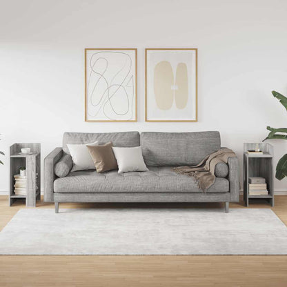 Tavolini Laterali 2 pz con Ripiano Grigio Sonoma 25,5x27x60 cm