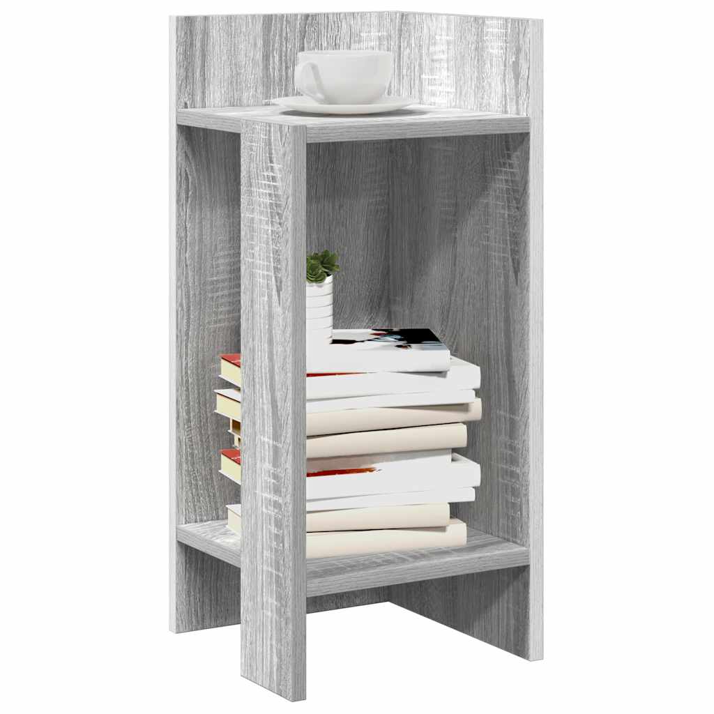 Tavolini Laterali 2 pz con Ripiano Grigio Sonoma 25,5x27x60 cm