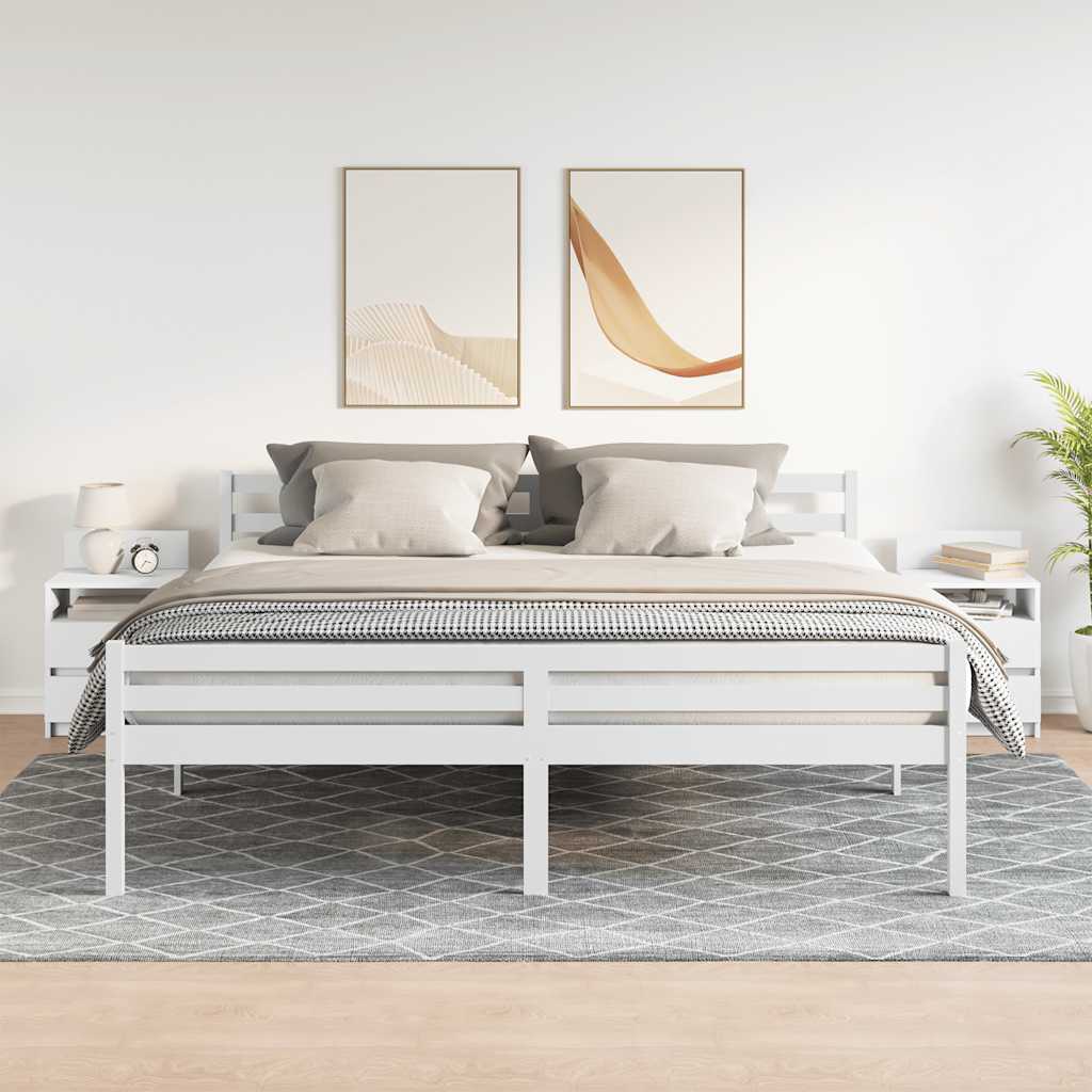 Comodini 2 pz con 2 Cassetti Bianchi 40x33x60 cm - homemem39