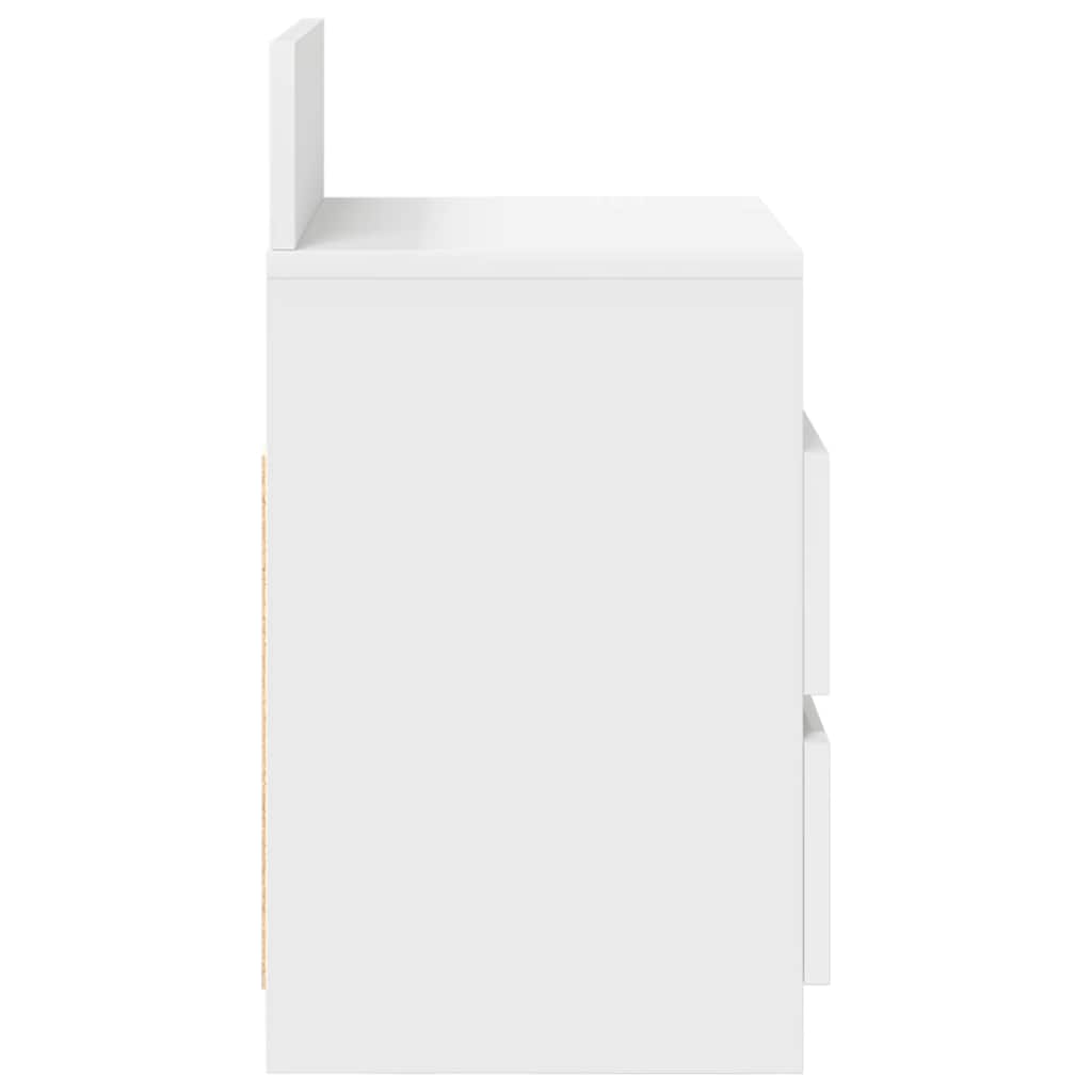 Comodini 2 pz con 2 Cassetti Bianchi 40x33x60 cm - homemem39