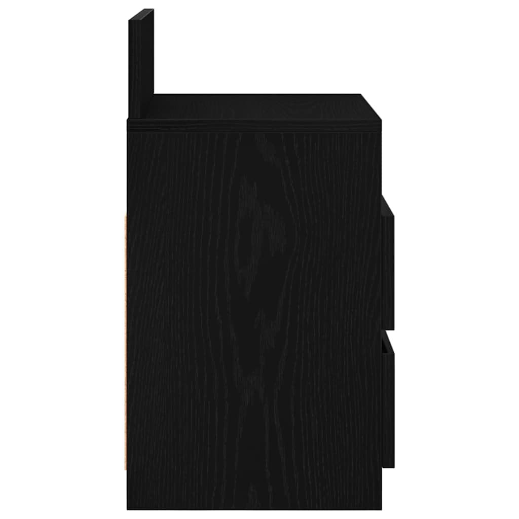 Comodini 2 pz con 2 Cassetti Neri 40x33x60 cm - homemem39