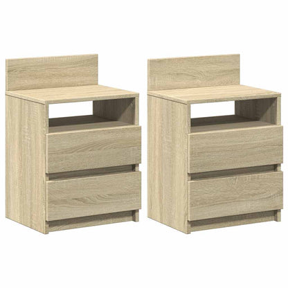 Comodini 2 pz con 2 Cassetti Rovere Sonoma 40x33x60 cm - homemem39
