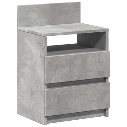 Comodino con 2 Cassetti Grigio Cemento 40x33x60 cm - homemem39