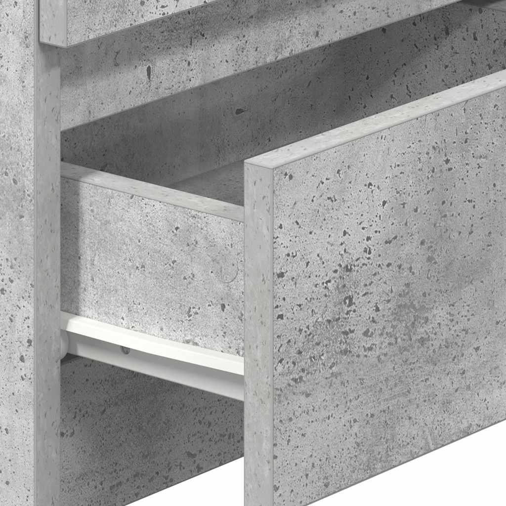 Comodino con 2 Cassetti Grigio Cemento 40x33x60 cm - homemem39