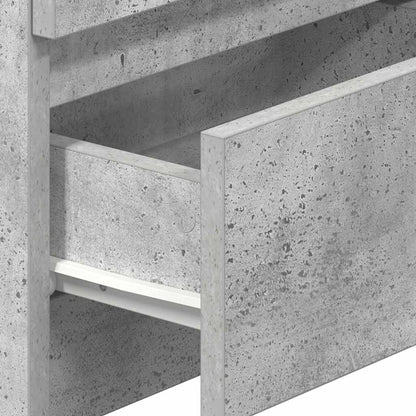 Comodino con 2 Cassetti Grigio Cemento 40x33x60 cm - homemem39