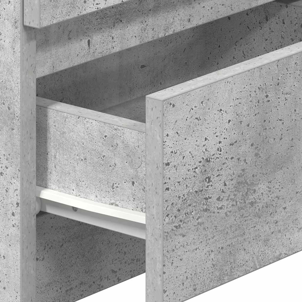 Comodini 2 pz con 2 Cassetti Grigio Cemento 40x33x60 cm - homemem39