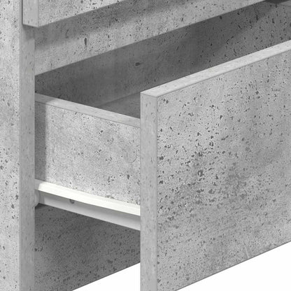 Comodini 2 pz con 2 Cassetti Grigio Cemento 40x33x60 cm - homemem39