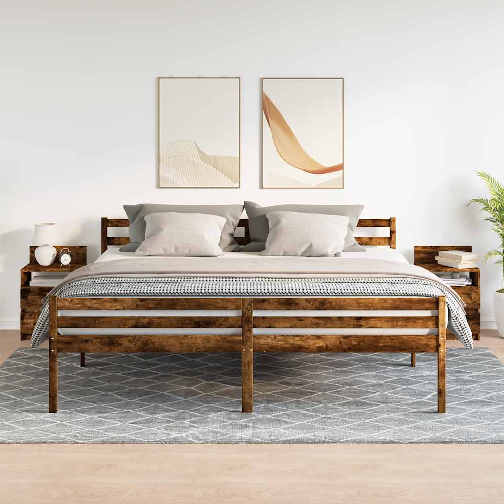 Comodini 2 pz con 2 Cassetti Rovere Fumo 40x33x60 cm - homemem39