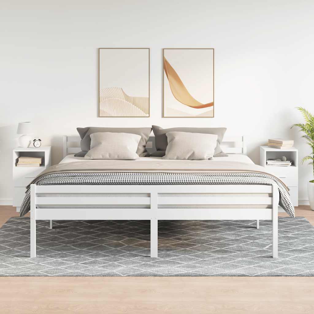 Comodini 2 pz con 2 Cassetti Bianchi 36x36x68 cm - homemem39