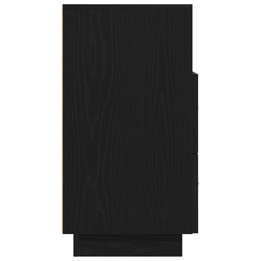 Comodino con 2 Cassetti Nero 36x36x68 cm - homemem39