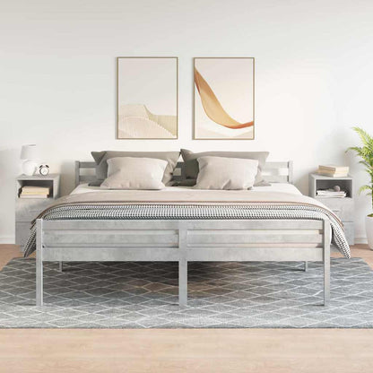 Comodini 2 pz con 2 Cassetti Grigio Cemento 36x36x68 cm - homemem39