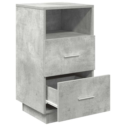 Comodini 2 pz con 2 Cassetti Grigio Cemento 36x36x68 cm - homemem39