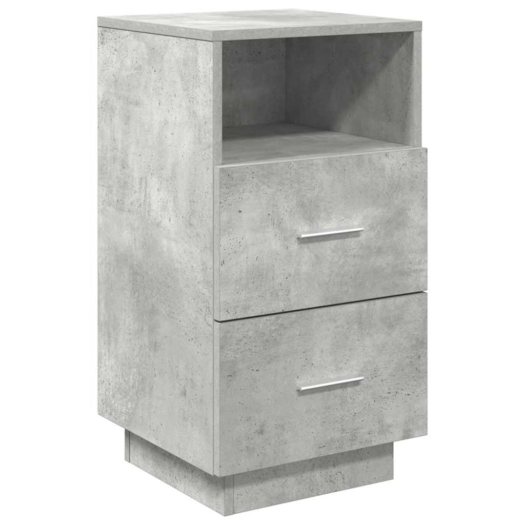 Comodini 2 pz con 2 Cassetti Grigio Cemento 36x36x68 cm - homemem39