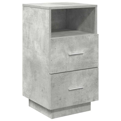 Comodini 2 pz con 2 Cassetti Grigio Cemento 36x36x68 cm - homemem39