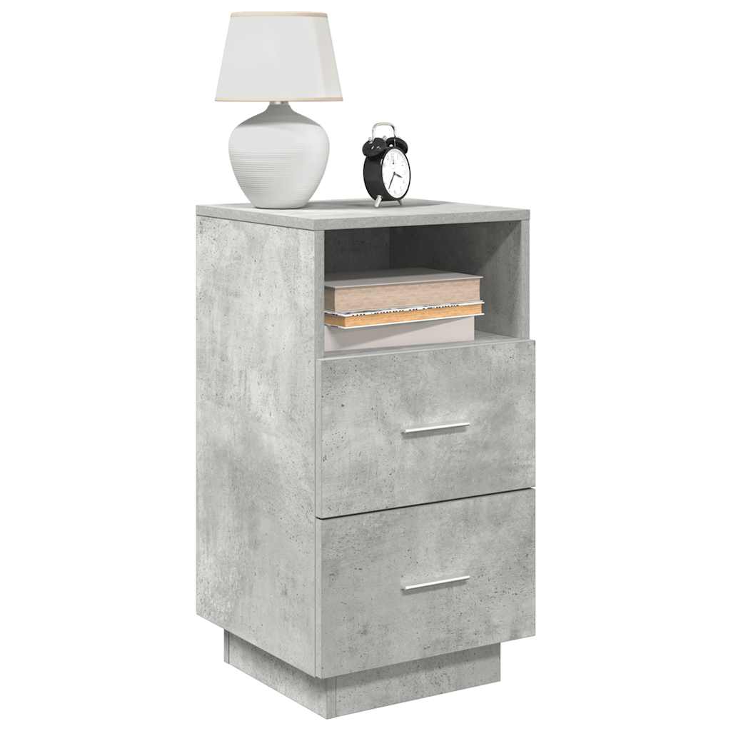 Comodini 2 pz con 2 Cassetti Grigio Cemento 36x36x68 cm - homemem39