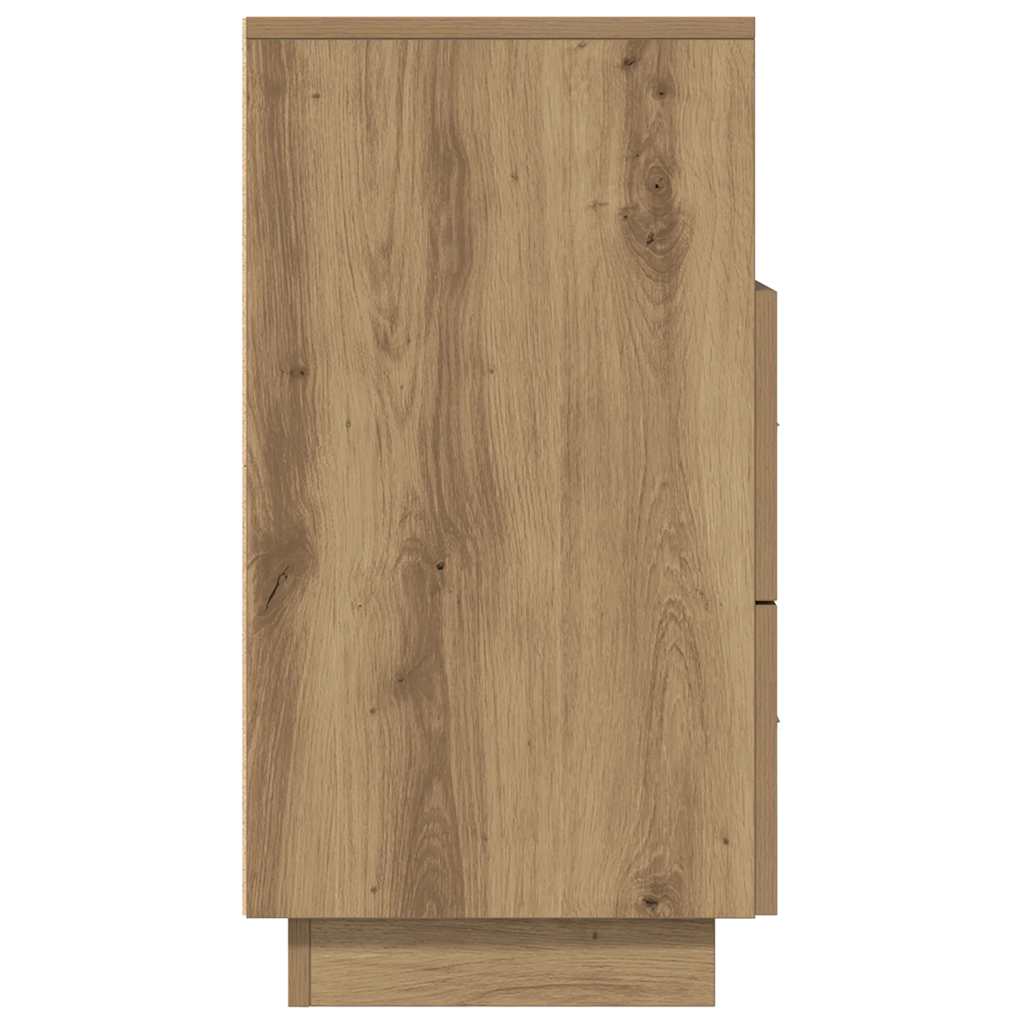 Comodini 2 pz con 2 Cassetti Rovere Artigianale 36x36x68 cm