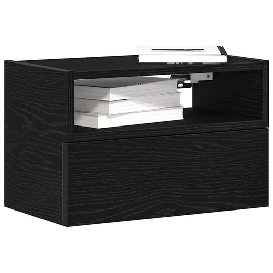 Comodino a Muro Nero 45x26x28,5 cm - homemem39