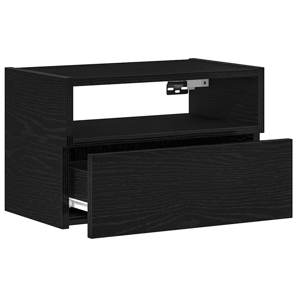 Comodini a Muro 2 pz Nero 45x26x28,5 cm - homemem39