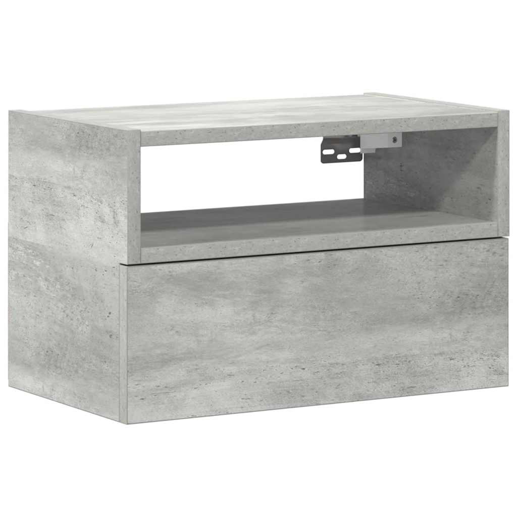 Comodino a Muro Grigio Cemento 45x26x28,5 cm - homemem39