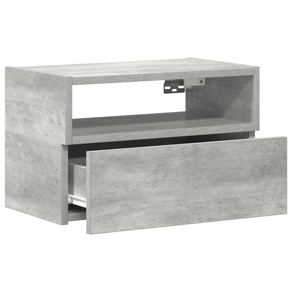 Comodino a Muro Grigio Cemento 45x26x28,5 cm - homemem39