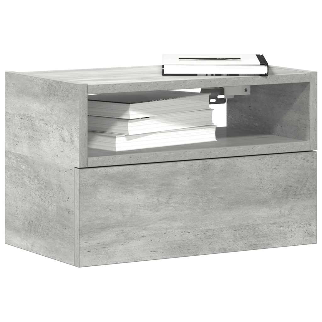Comodino a Muro Grigio Cemento 45x26x28,5 cm - homemem39