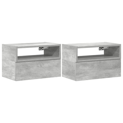 Comodini a Muro 2 pz Grigio Cemento 45x26x28,5 cm - homemem39