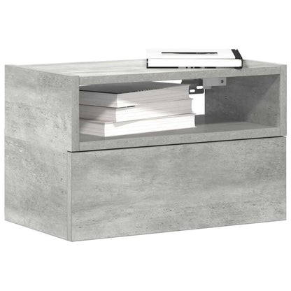 Comodini a Muro 2 pz Grigio Cemento 45x26x28,5 cm - homemem39