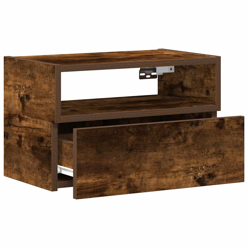 Comodino a Muro Rovere Fumo 45x26x28,5 cm - homemem39