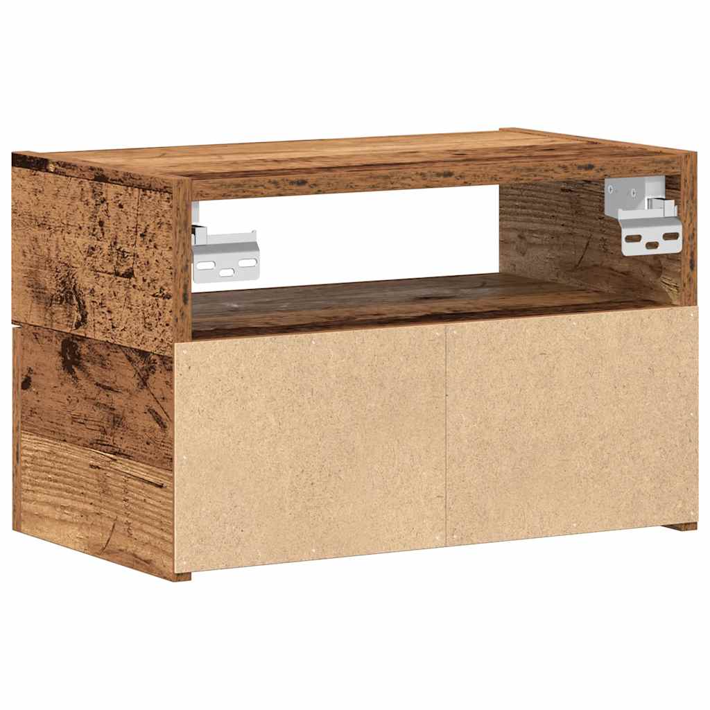 Comodino a Muro Legno Antico 45x26x28,5 cm - homemem39