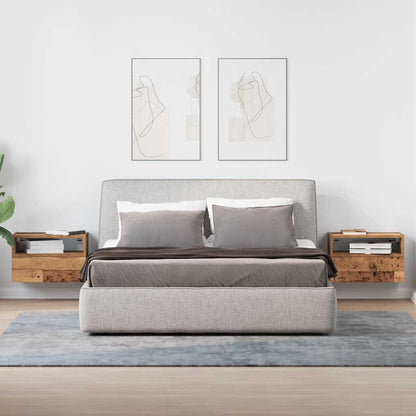 Comodini a Muro 2 pz Legno Antico 45x26x28,5 cm