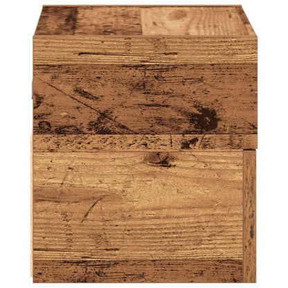 Comodini a Muro 2 pz Legno Antico 45x26x28,5 cm