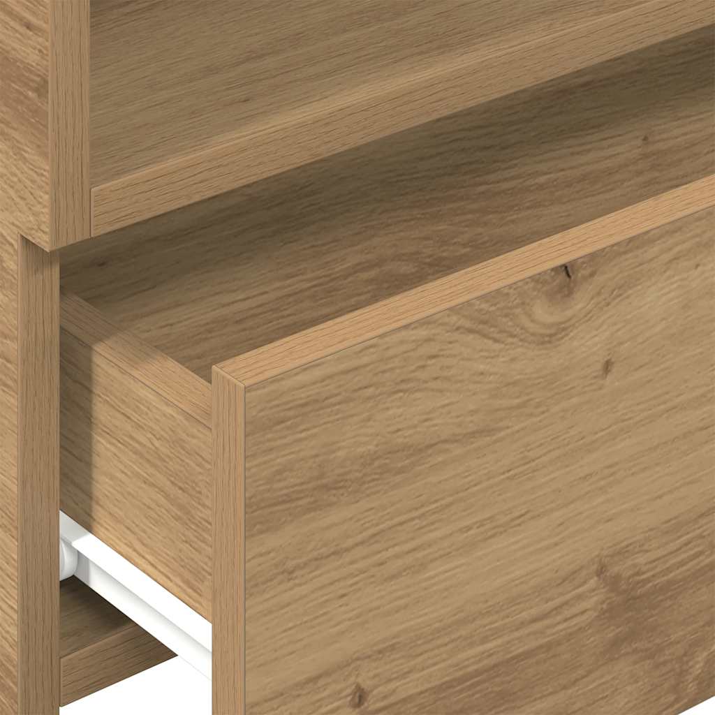 Comodino a Muro Rovere Artigianale 45x26x28,5 cm