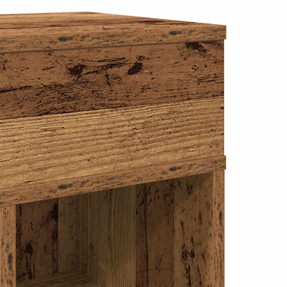 Comodino con Cassetto Legno Antico 25x31x66 cm - homemem39