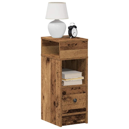 Comodino con Cassetto Legno Antico 25x31x66 cm - homemem39