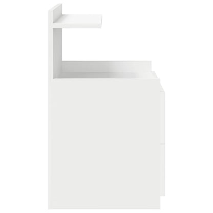 Comodini 2 pz con 2 cassetti bianchi 40x36,5x62 cm - homemem39