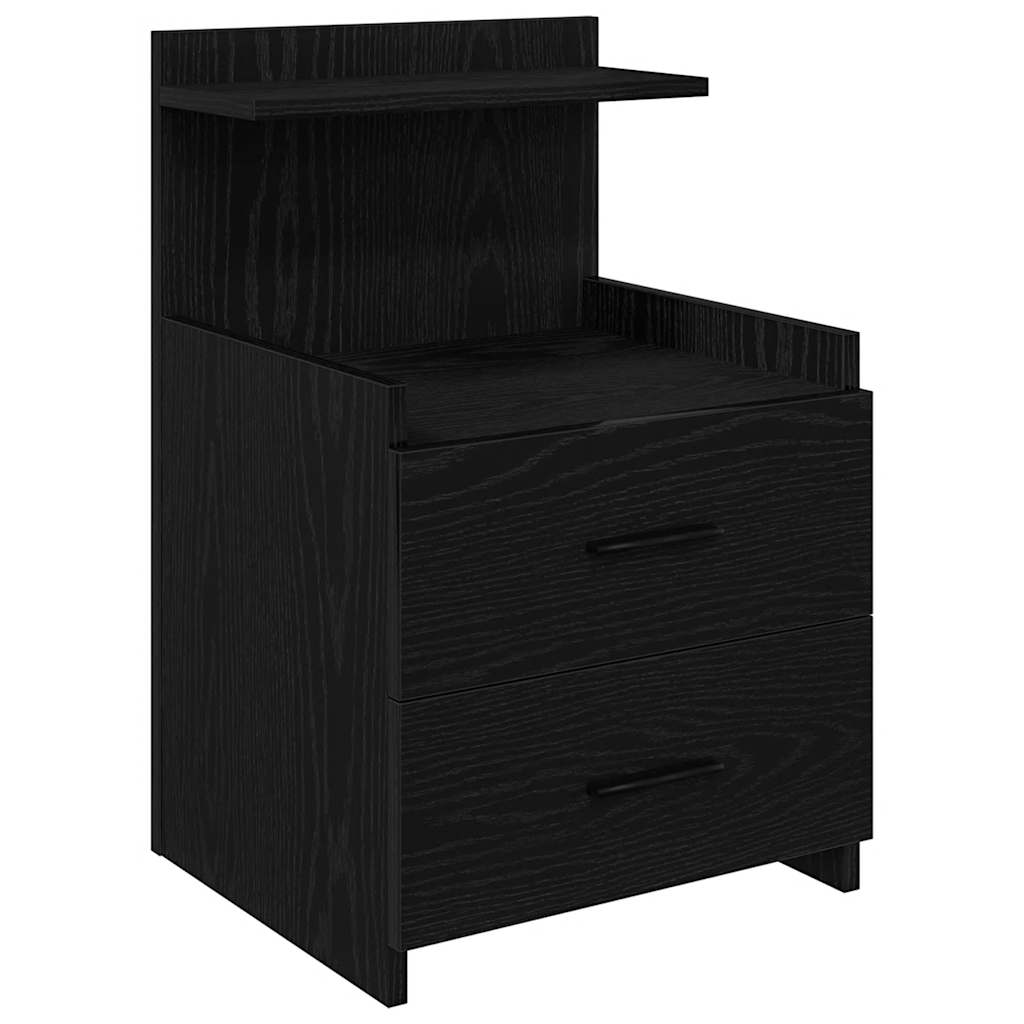 Comodino con 2 cassetti Nero 40x36,5x62 cm - homemem39