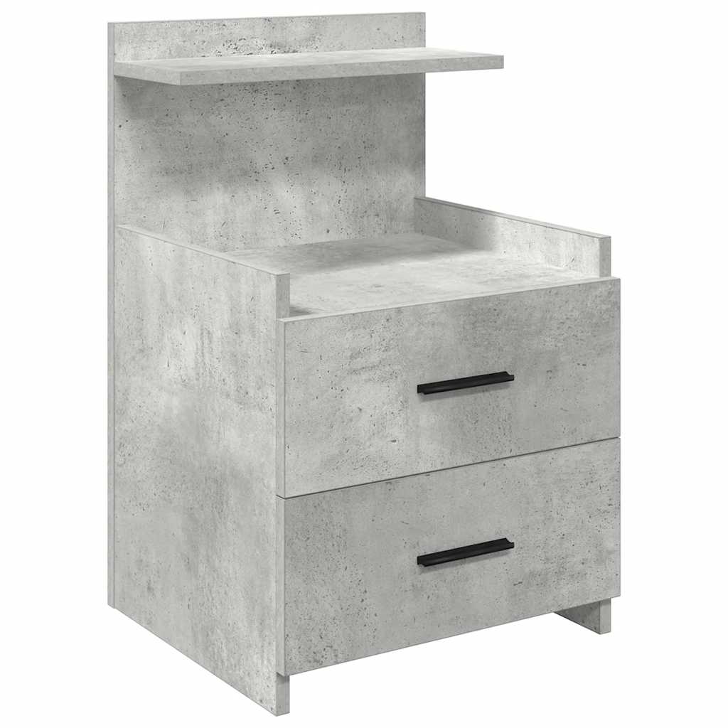 Comodino con 2 cassetti Grigio Cemento 40x36,5x62 cm - homemem39