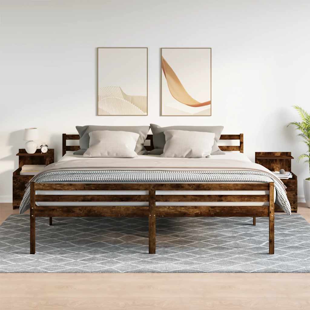 Comodini 2 pz con 2 cassetti Rovere Affumicato 40x36,5x62 cm - homemem39