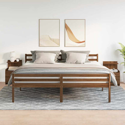 Comodini 2 pz con 2 cassetti in rovere marrone 40x36,5x62 cm - homemem39